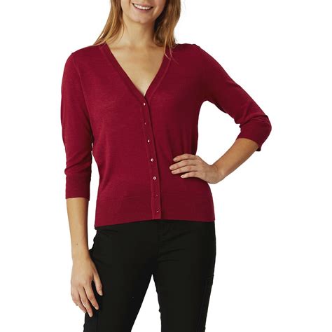 Brilliant Basics Women S V Neck Cardigan Berry Big W