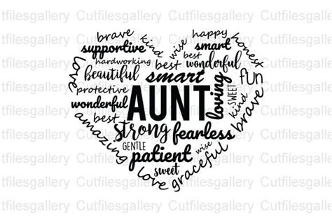 Aunt Word Cloud Heart Svg Aunt Svg Graphic By Cutfilesgallery