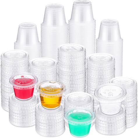 Amazon Layhit 1000 Pieces 1 Oz 2 Oz Souffle Cups With Lids Clear