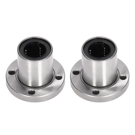 2Pcs Linear Motion Bearing Ball Round Flange Accesosry Set Kit For