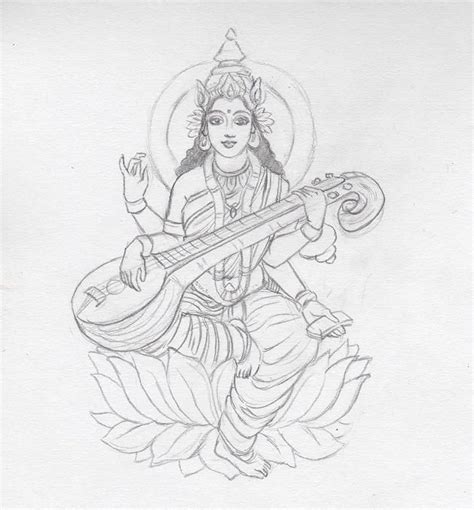 Saraswati - sketch by CoconutPocky on DeviantArt Abstract Pencil ...