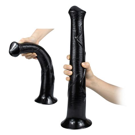 DUŻE WIELKIE CZARNE DILDO FISTING XXL PENIS KONIA ANALNE POCHWOWE 38CM