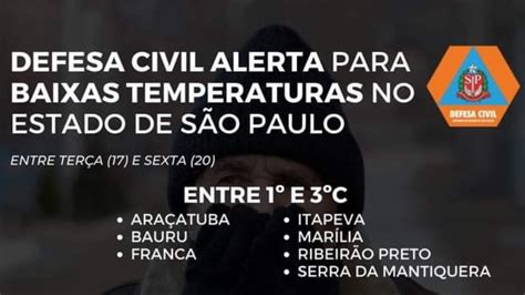 Defesa Civil Alerta Sobre A Manutenção Do Frio Até O Final Da Semana