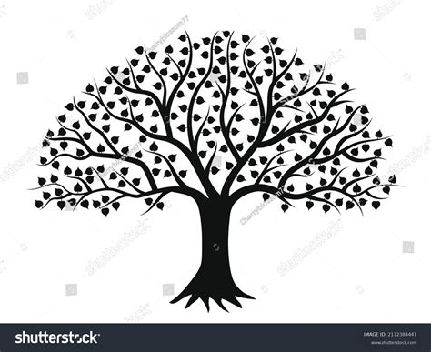 Bodhi Tree Silhouette Icon Template Enlightenment Stock Vector (Royalty ...