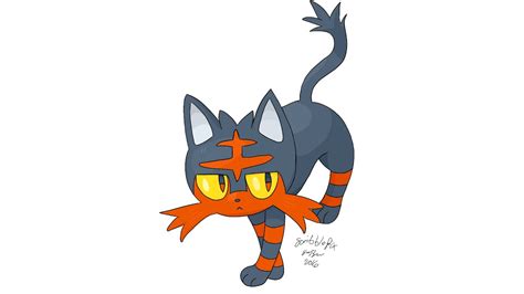 Pokemon Sun And Moon Starter Litten Drawing Youtube