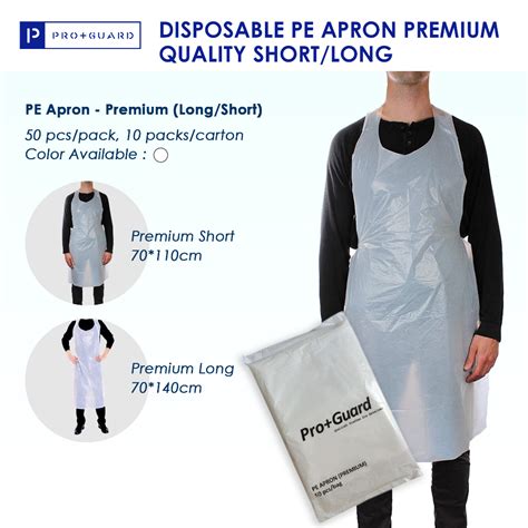 Ppe Ready Stock Proguard Disposable Pe Apron Premium Shortlong