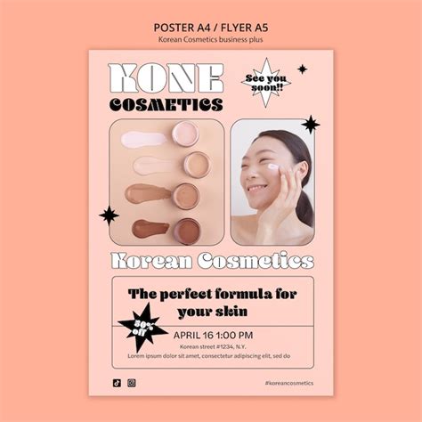 Premium Psd Korean Beauty Cosmetics Vertical Poster Template