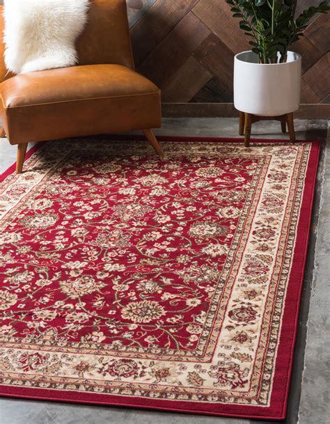 Burgundy 8 X 10 Kashan Design Rug Rugsca