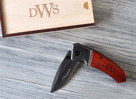 Monogram Knife Personalized Pocket Knife Valentines Day T Etsy