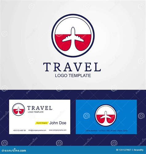 Travel Poland Creative Circle Flag Logo and Business Card Design Stock ...