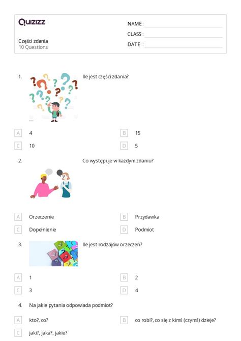 Ponad Zdania Arkuszy Roboczych Dla Przedszkole W Quizizz Darmowe I