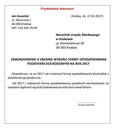 Zmiana Formy Opodatkowania Pdf Image To U