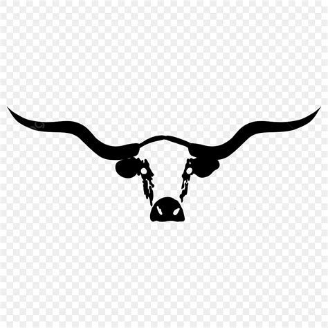 Longhorn Bull Clipart Transparent PNG Hd, Black And White Longhorn Bull ...