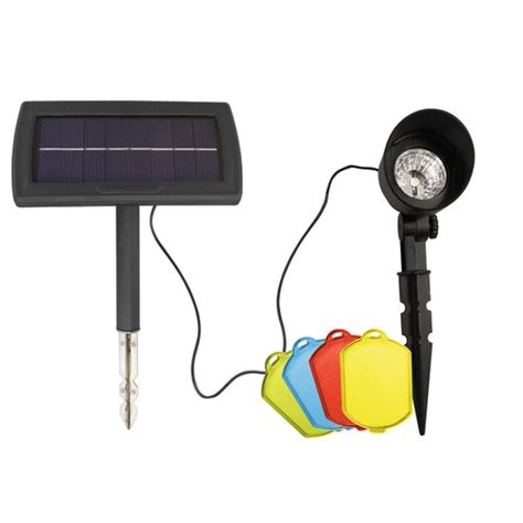 Gama Sonic 80 Lumen 1 Watt Black Solar LED Landscape Flood Light Kit In