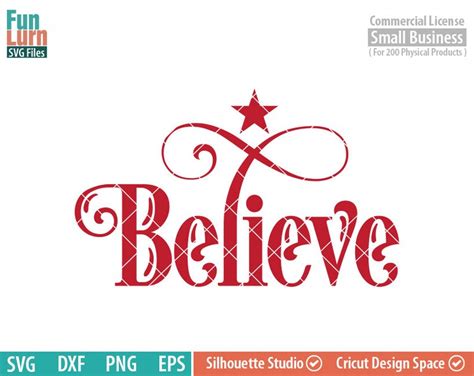 Believe Svg Christmas Svg Christmas Tree Star Believe Etsy