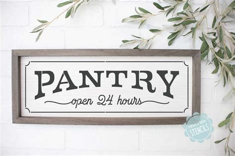 Pantry Stencil | Pantry sign, Farmhouse kitchen signs, Stencils