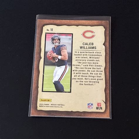 2024 Panini Mosaic Caleb Williams RC Rookie Notoriety Base Chicago