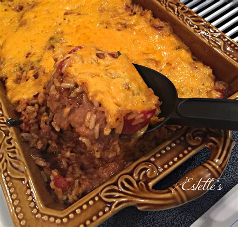 Estelles Easy Mexican Rice And Bean Casserole