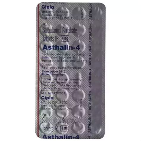 Asthalin 4 Tablet 30 Uses Price Dosage Side Effects Substitute