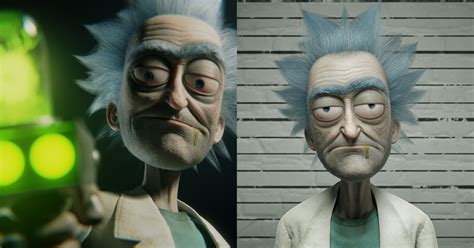 A 3D Take on Rick Sanchez from Rick and Morty