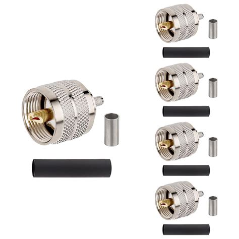 Amazon Mookeerf Pl Uhf Male Plug Crimp Coax Connector Adapter