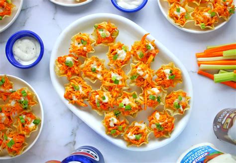 Buffalo Chicken Nacho Cups Easy Appetizer Recipe