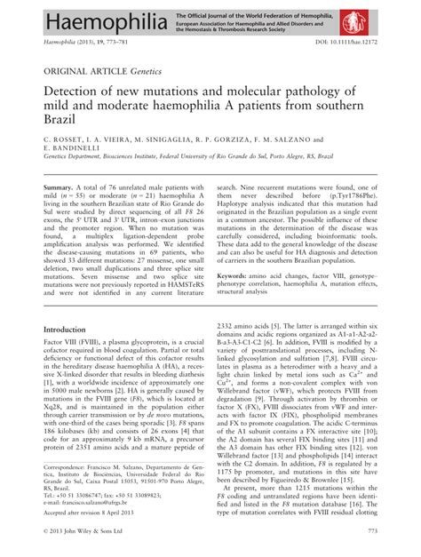 PDF Detection Of New Mutations And Molecular Pathology Of Mild And