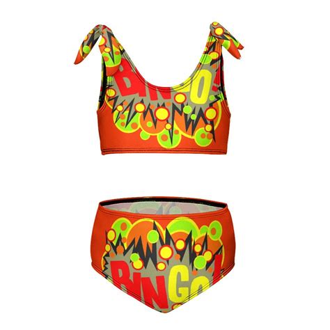 Sound Effect BINGO Girl S 2 Piece Bikini Set Beach Sport Swimsuit Swimwear 8 10Y130cm