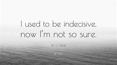 W. C. Fields Quote: “I used to be indecisive, now I’m not so sure.”