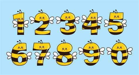 Cute Yellow Bee Collection With Numbering For Birthday Party Kid