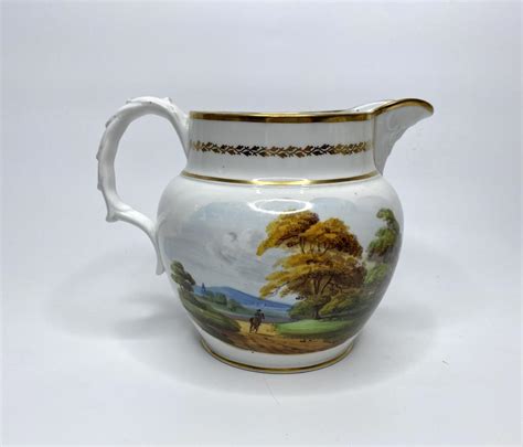 New Hall Bone China Water Jug ‘jh Circa 1815 Bada