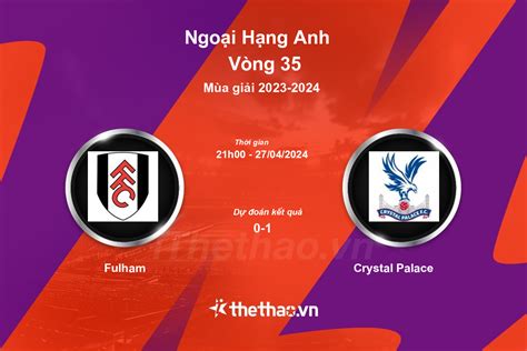 Nhận định Soi Kèo Fulham Vs Crystal Palace 2100 Ngày 27042024