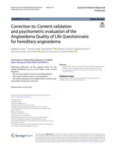 Pdf Correction To Content Validation And Psychometric Evaluation Of