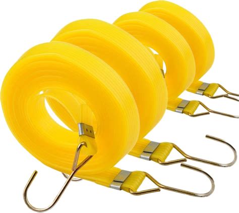 4PCS Heavy Duty Bungee Cords With Hooks Adjustable Flat Bungee Cords