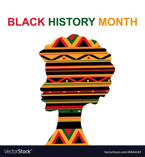 Black history month woman silhouette Royalty Free Vector