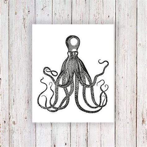 Steampunk vintage octopus temporary tattoo