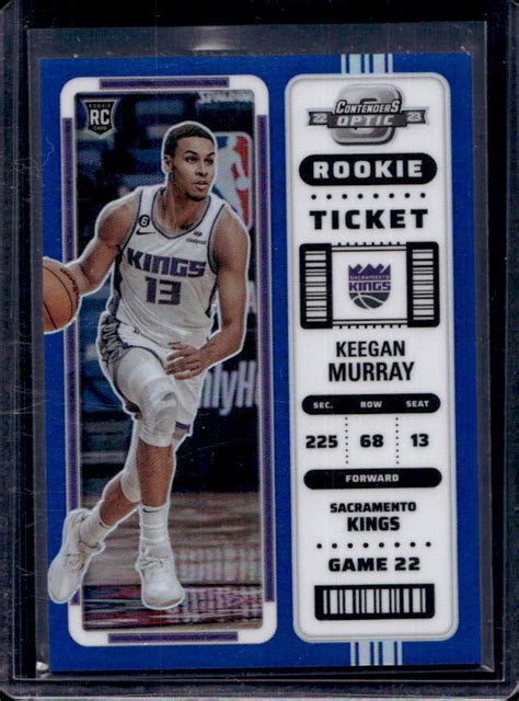 2022 23 Contenders Optic Keegan Murray Blue Prizm Rookie Ticket RC 67