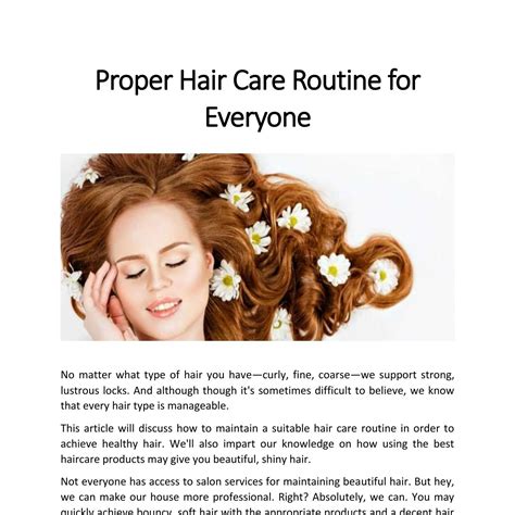 Proper Hair Care Routine For Everyone Pdf Docdroid