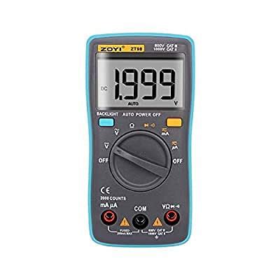 Buy Zt Digital Multimeter Counts Backlight Ac Dc Ammeter