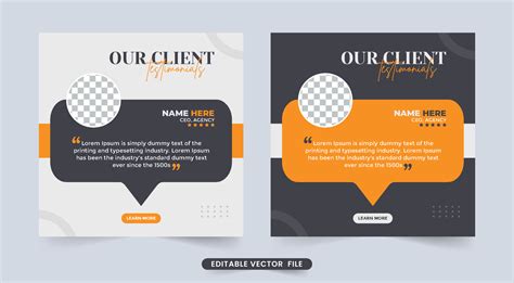 Customer Service Feedback Testimonial Template With Yellow And Dark