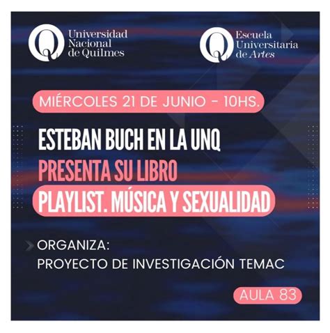 Presentación De Playlist Música Y Sexualidad De Esteban Buch En La Unq Temac 2