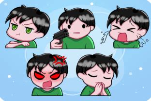 Male Twitch Emote Black Hair Graphic By Fromporto Creative Fabrica