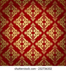 Damascus Pattern Seamless Vintage Background Vector Stock Vector (Royalty Free) 232736332 ...