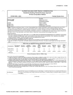 Fillable Online Florida Building Code Energy Conservation Form R