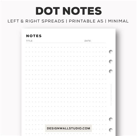 Dot Notes Printable Insert A5 Free Download Two Page Layout