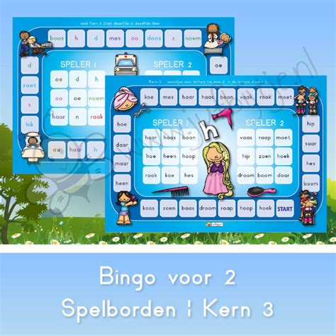 Bingospelbord Bingo Voor Twee Lezen Met Kernen Kern Jufbijtje Nl