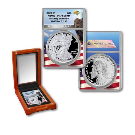 2020 PR70 ANACS FDOI LE 3 196 Silver Eagle Dollar Coin 9390363 HSN