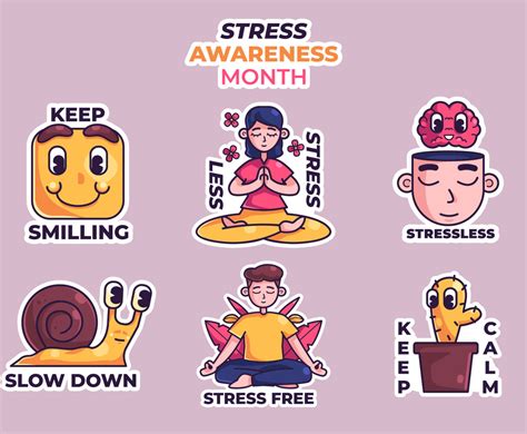 Stress Awareness Month Sticker Collection