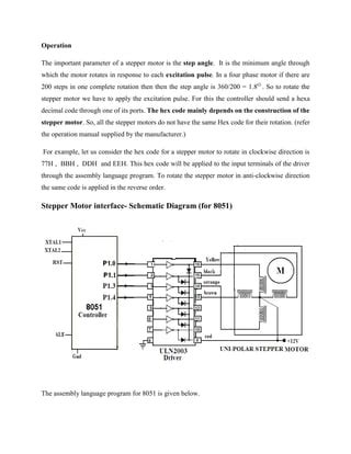 Stepper Motor Interfacing Pdf