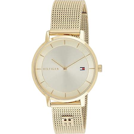 Tommy Hilfiger Analog Quarzuhr für Damen mit Gelbgoldfarbenes Edelstahl